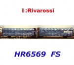 HR6569 Rivarossi Tarpaulin wagon Las in blue livery, "Ausiliare" of the FS